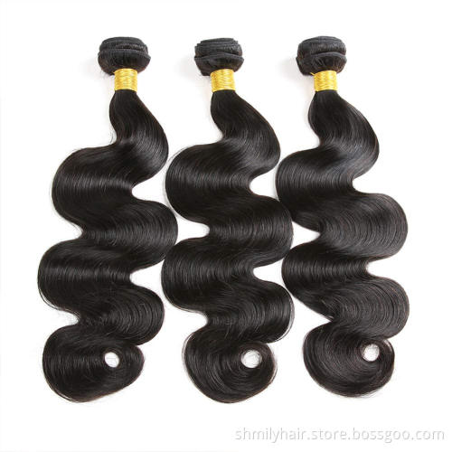Real Virgin Human Hair Unprocessed Body Wave Extensions With Thick Ends Brazilian Human Hair Cuticle Aligned Bundle